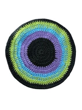 Handmade Crochet Knit Round Place Mat Doily Hot Plate Black Purple Green Blue